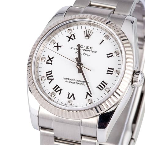 rolex air king with diamonds|rolex air king price chart.